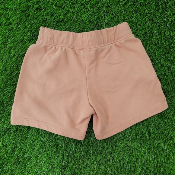 NIKE Swoosh Gym Shorts Women M/L Pink Peach Embroidered Logo - Picture 2 of 16